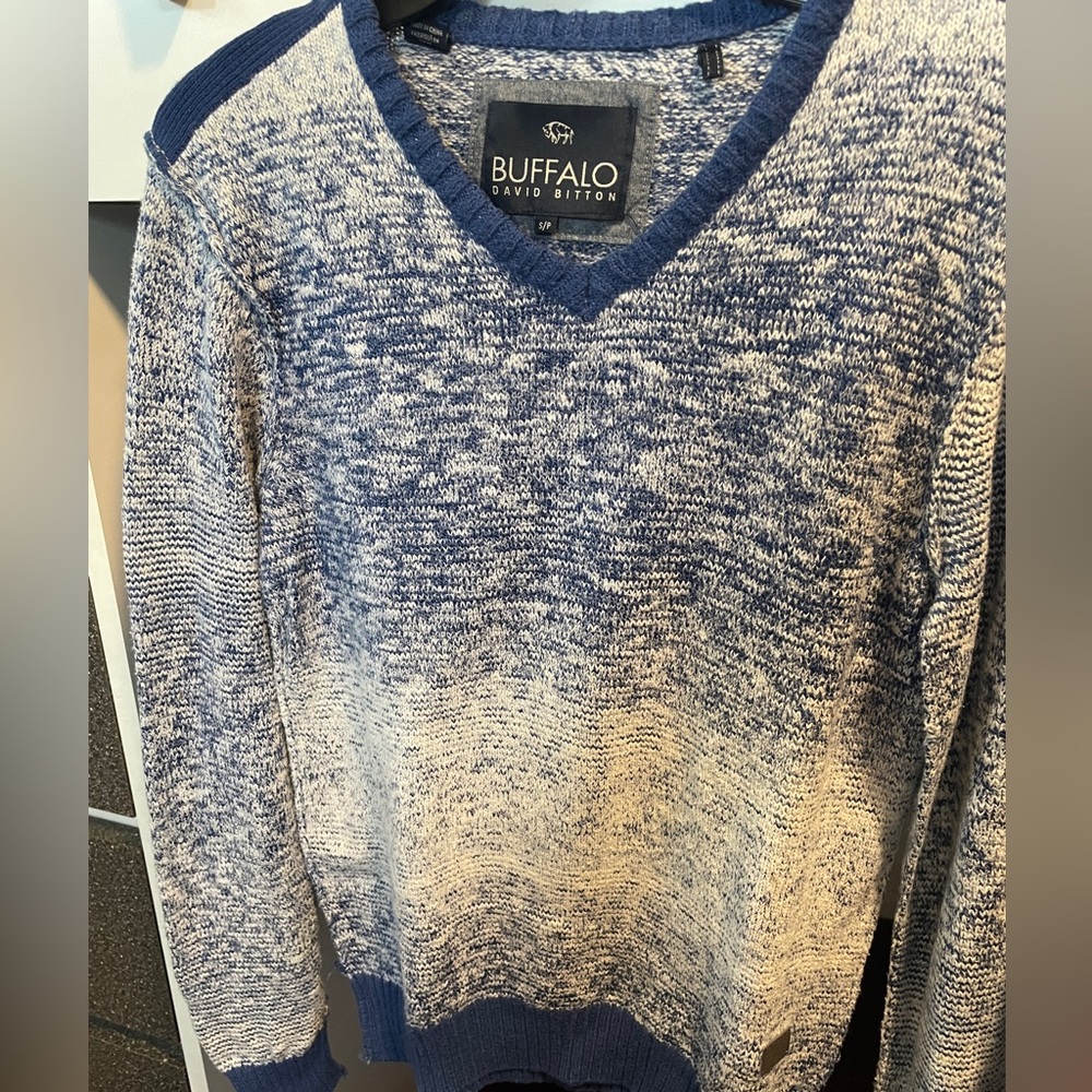 Buffalo by David Bitton V-Neck Pullover Knit Sweater- Oversized Small